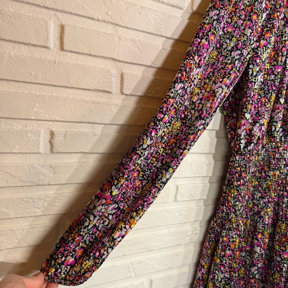 Steve Madden Pink Floral Smocked Choker Neck Party Dress, Women’s Size Medium - Picture 3 of 9